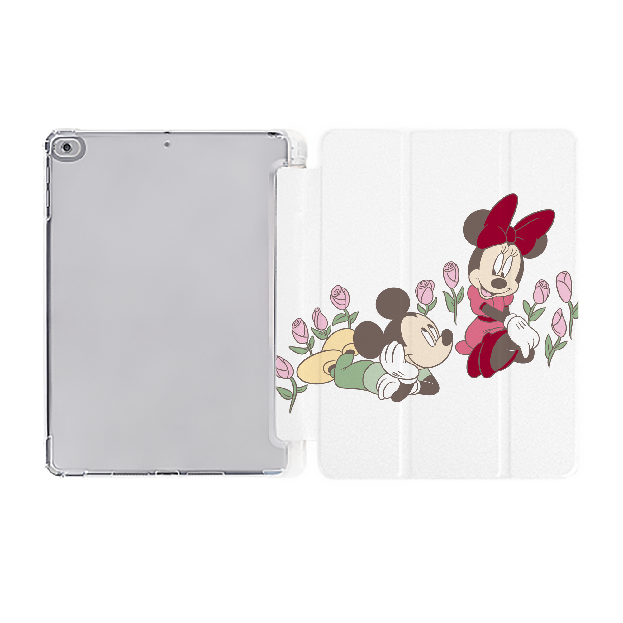 （画像用） ミッキーマウス Mickey Mouse IPad ケース ペン収納付き 三つ折りスタンド PUレザー×シリコン 対応機種9.5/10.5/10.9インチ